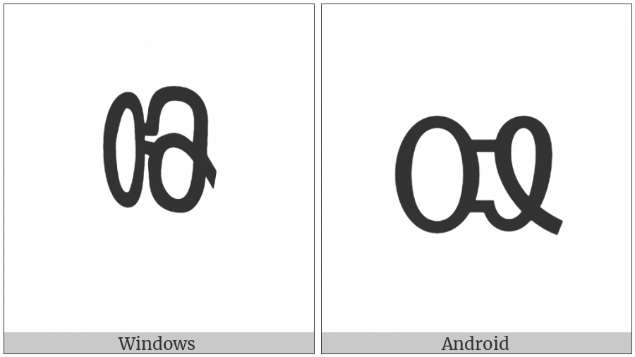 Chakma Digit Nine on various operating systems