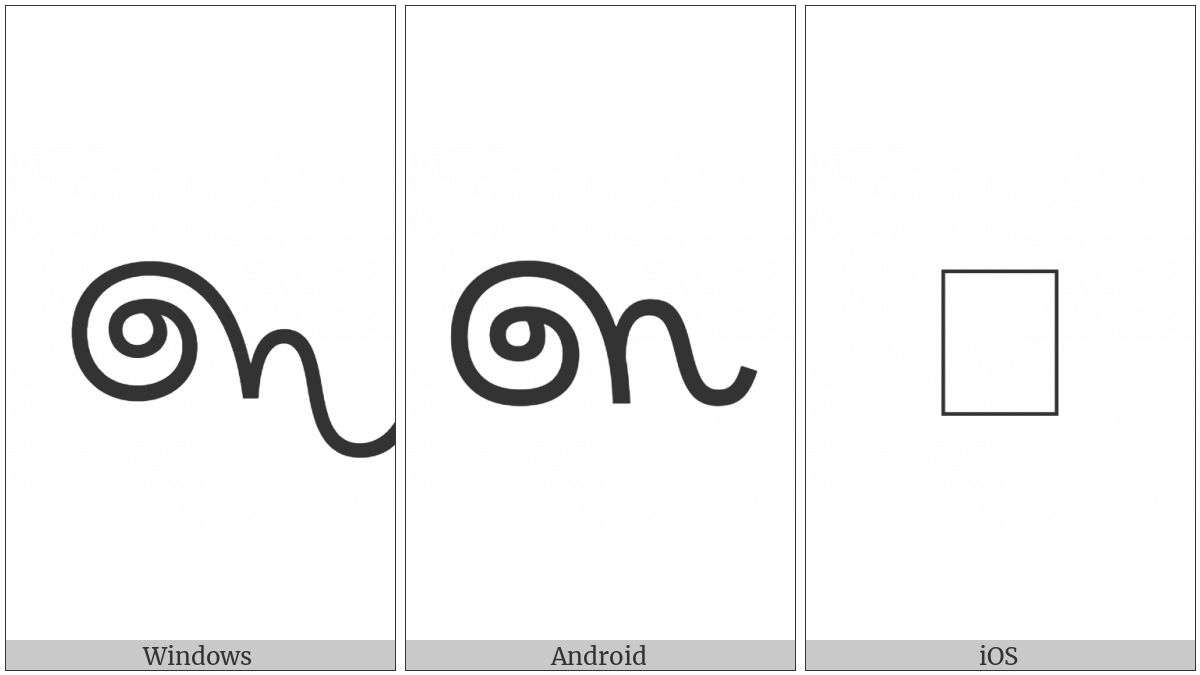 Sinhala Archaic Digit Three on various operating systems