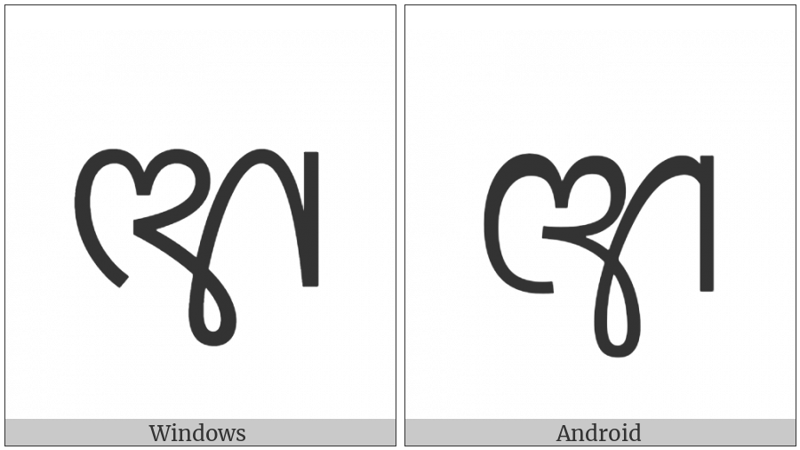 Sinhala Archaic Number Sixty on various operating systems