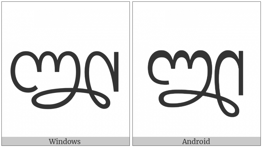 Sinhala Archaic Number One Hundred on various operating systems