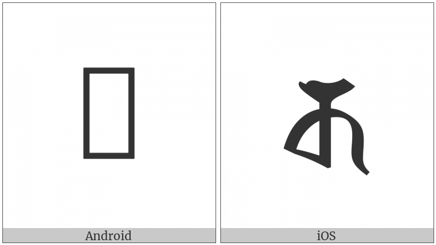 Siddham Letter Ka on various operating systems