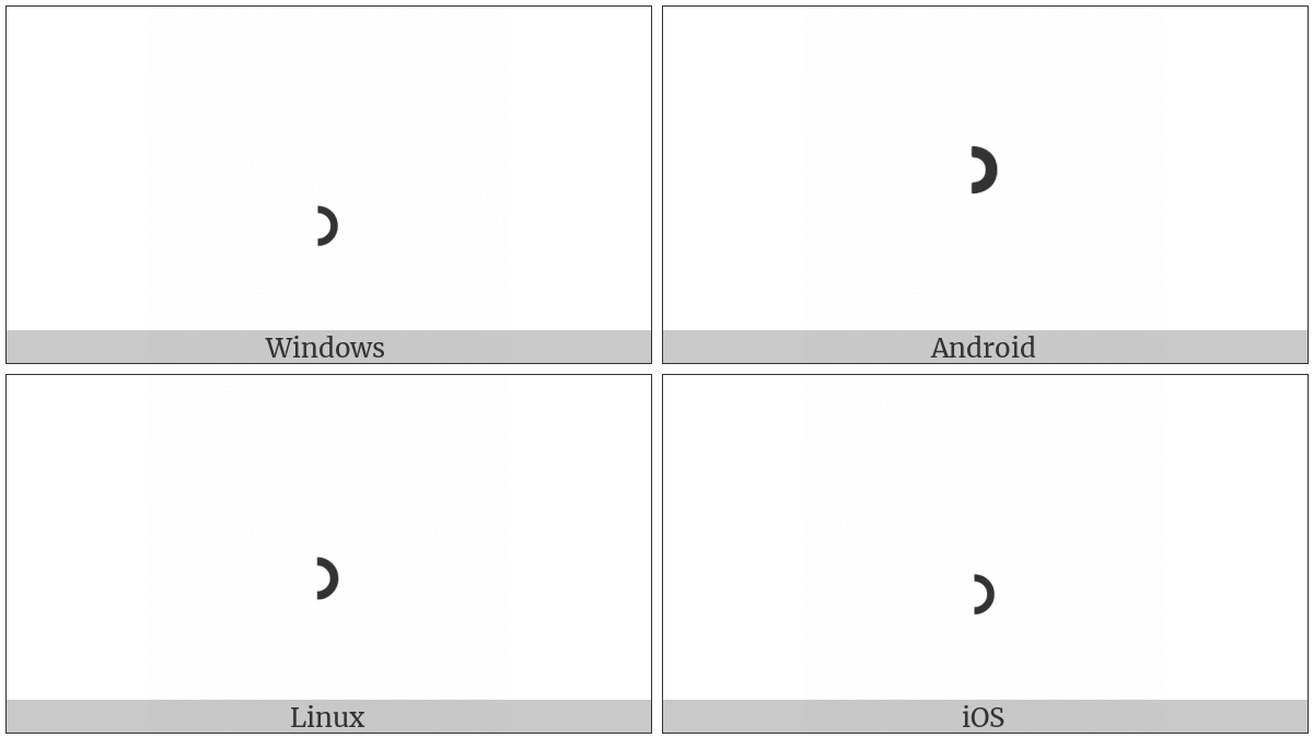 Modifier Letter Centred Right Half Ring on various operating systems