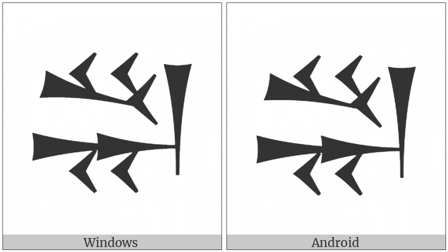 Cuneiform Sign Du Sheshig on various operating systems