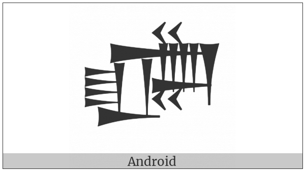 Cuneiform Sign Dun4 on various operating systems