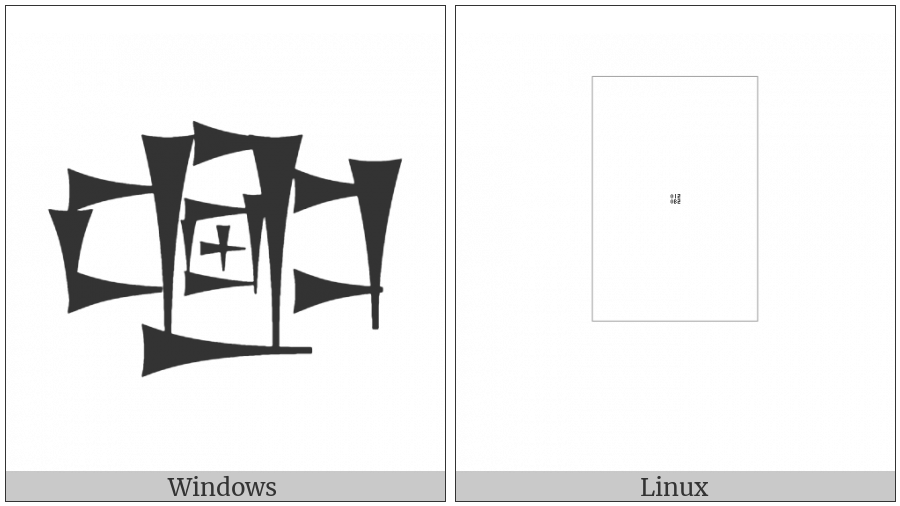 Cuneiform Sign Ezen Times Lu on various operating systems