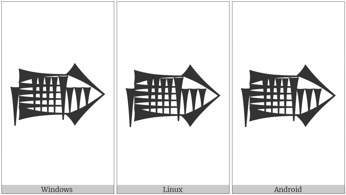 Cuneiform Sign Ga Gunu on various operating systems