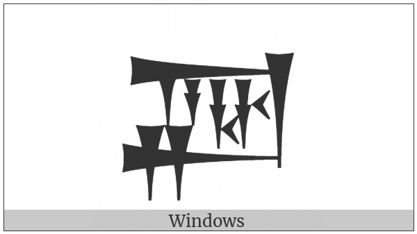 Cuneiform Sign Ga2 Times A Plus Ha on various operating systems