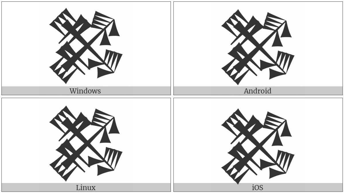 Cuneiform Sign Gi4 Crossing Gi4 on various operating systems