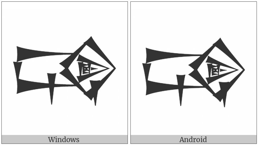 Cuneiform Sign Gu2 Times Kak Times Igi Gunu on various operating systems