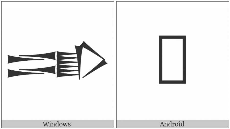 Cuneiform Sign Idim Over Idim Bur on various operating systems