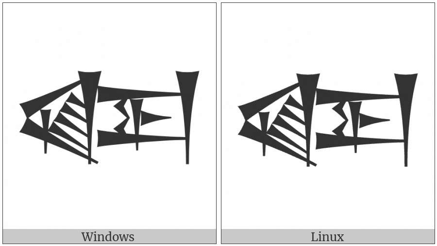 Cuneiform Sign Ka Times Pi on various operating systems