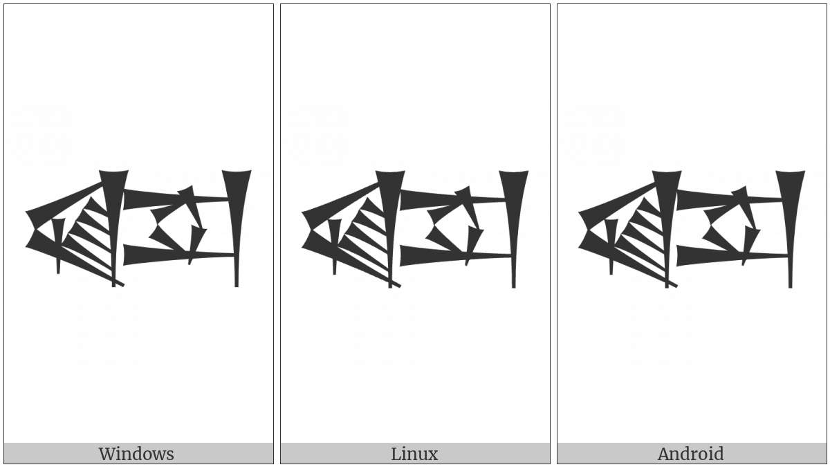 Cuneiform Sign Ka Times Ud on various operating systems