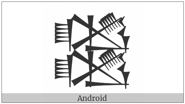 Cuneiform Sign Kad5 Over Kad5 on various operating systems