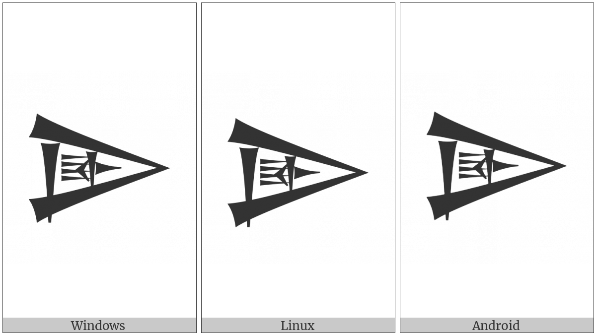 Cuneiform Sign Kak Times Igi Gunu on various operating systems