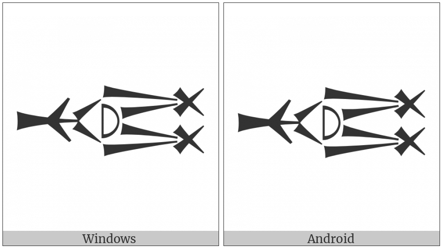 Cuneiform Sign Kam4 on various operating systems