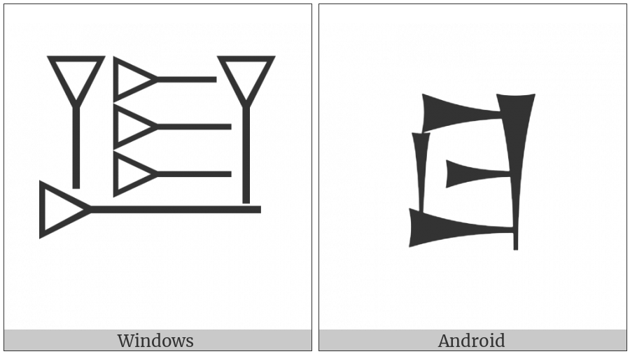 Cuneiform Sign Ku on various operating systems