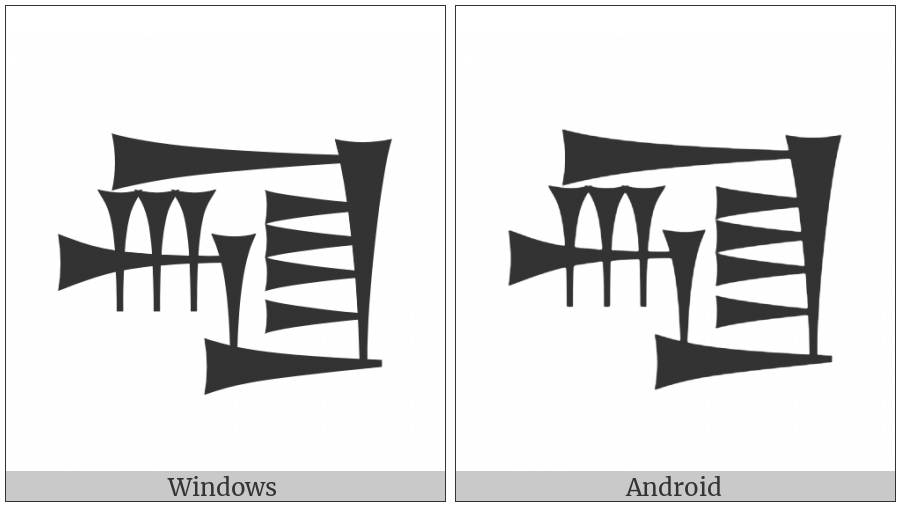 Cuneiform Sign La on various operating systems