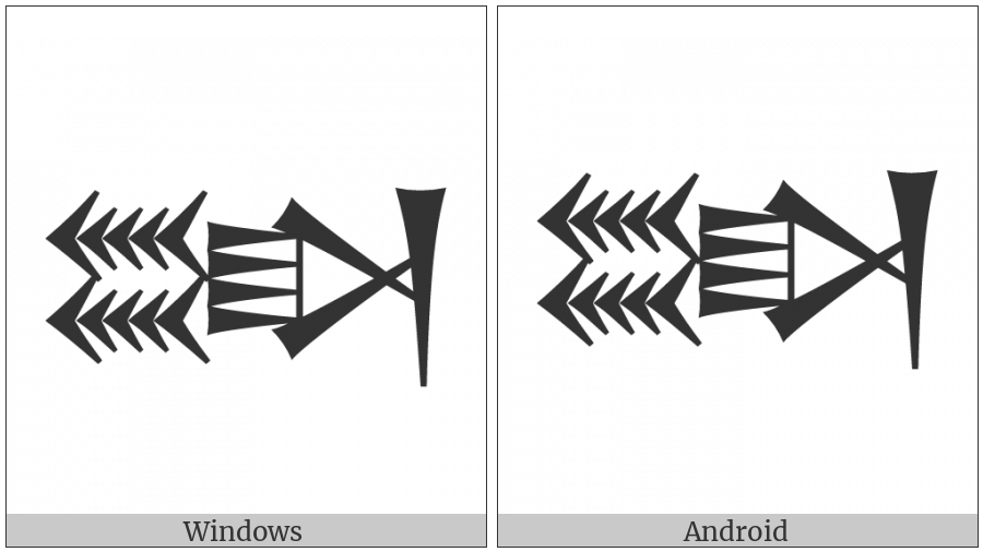 Cuneiform Sign Li on various operating systems