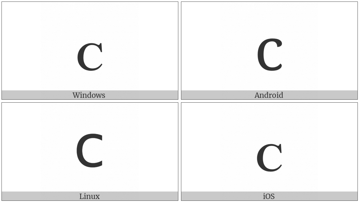 Latin Letter Small Capital C on various operating systems