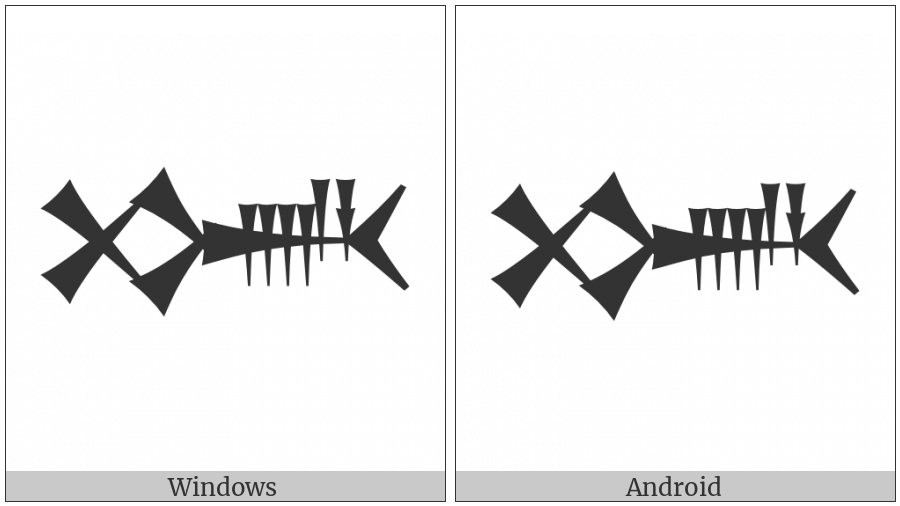 Cuneiform Sign Mush Times A on various operating systems