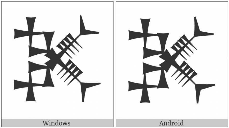 Cuneiform Sign Mush Crossing Mush on various operating systems