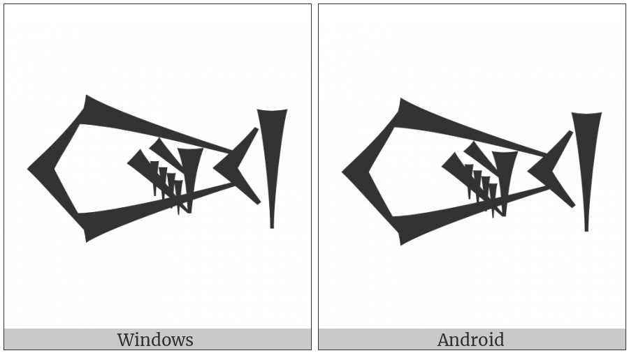 Cuneiform Sign Nim Times Gan2 Tenu on various operating systems