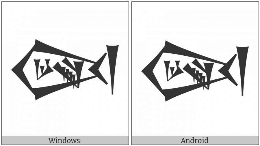 Cuneiform Sign Nim Times Gar Plus Gan2 Tenu on various operating systems