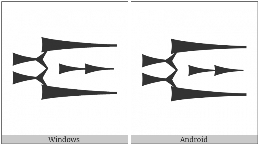 Cuneiform Sign Ninda2 Times Ash Plus Ash on various operating systems