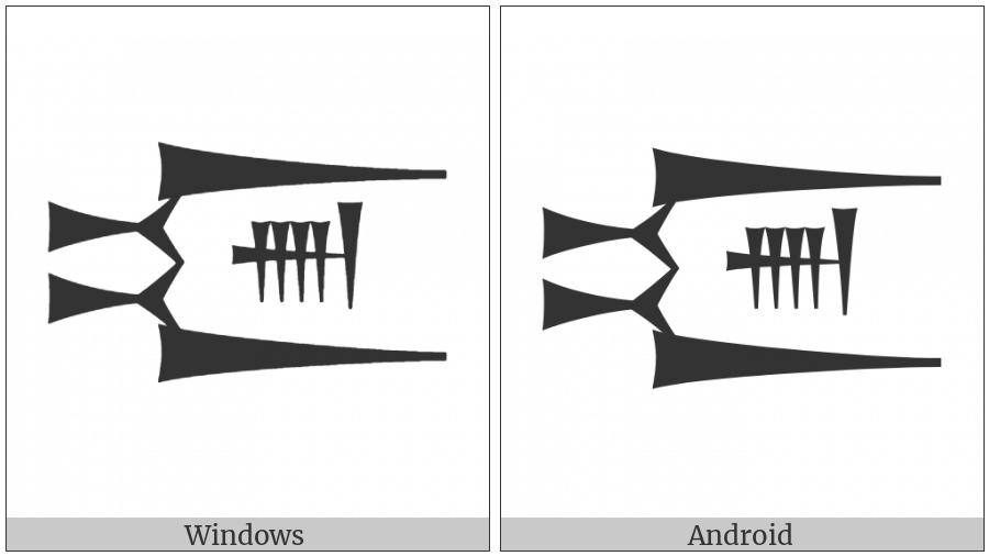 Cuneiform Sign Ninda2 Times Nun on various operating systems