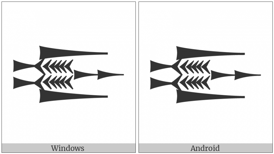 Cuneiform Sign Ninda2 Times She Plus Ash Plus Ash on various operating systems