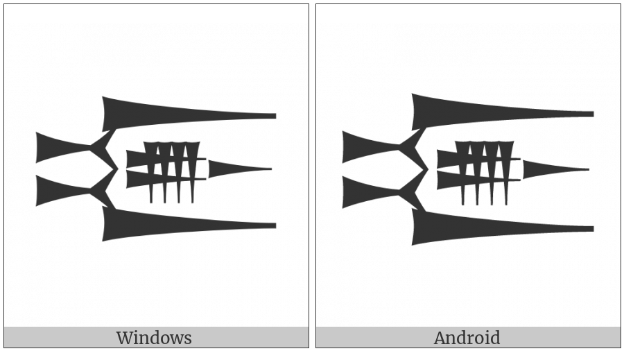 Cuneiform Sign Ninda2 Times U2 Plus Ash on various operating systems