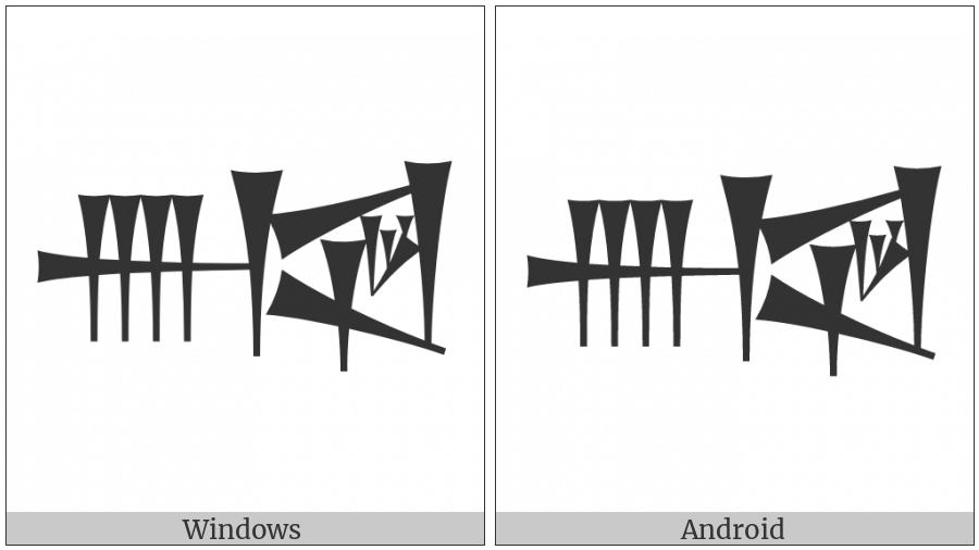 Cuneiform Sign Nun Lagar Times Gar on various operating systems