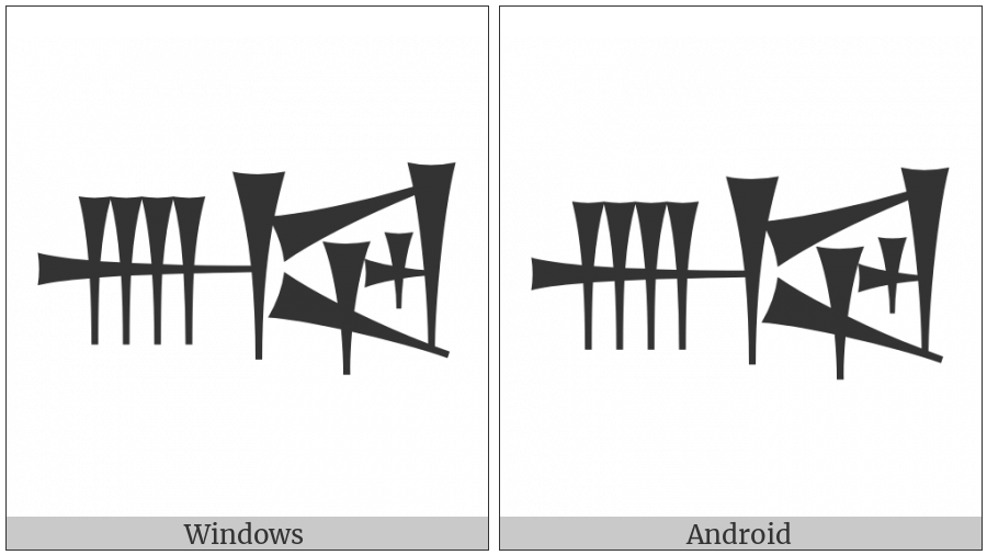 Cuneiform Sign Nun Lagar Times Mash on various operating systems