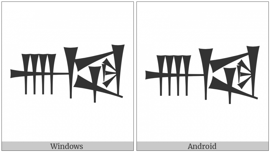 Cuneiform Sign Nun Lagar Times Sal on various operating systems