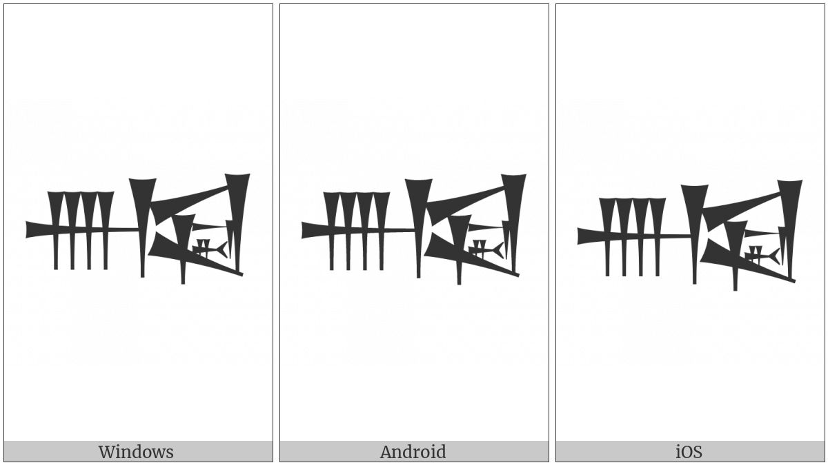 Cuneiform Sign Nun Lagar Times Ush on various operating systems