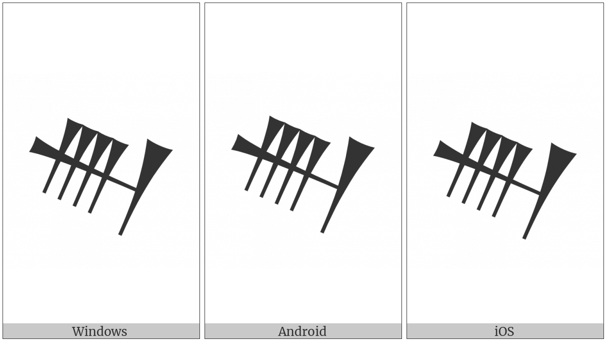 Cuneiform Sign Nun Tenu on various operating systems