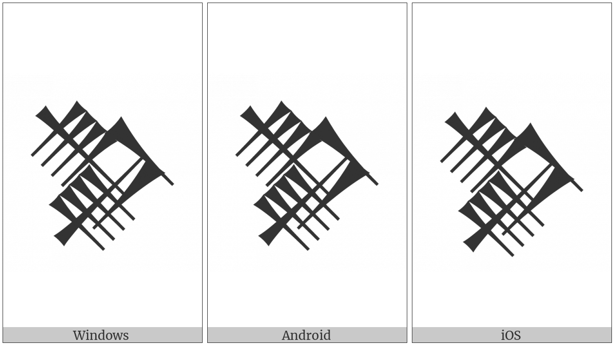 Cuneiform Sign Nun Crossing Nun on various operating systems