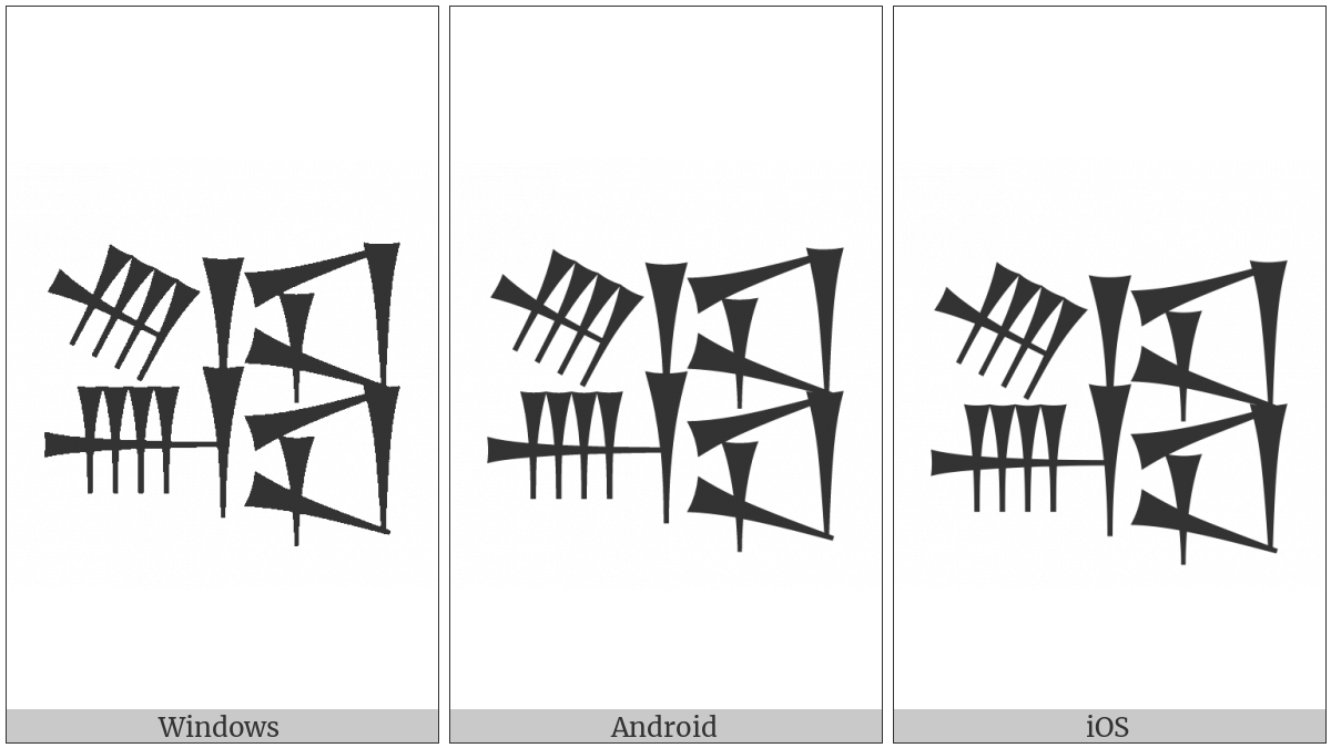 Cuneiform Sign Nun Crossing Nun Lagar Over Lagar on various operating systems