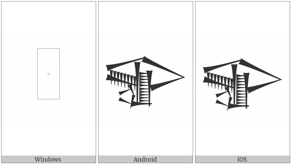 Cuneiform Sign Pirig Times Ud on various operating systems