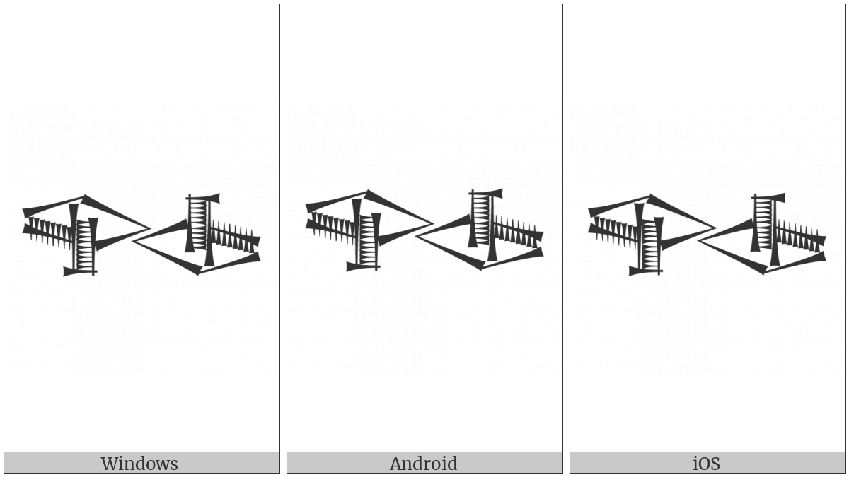 Cuneiform Sign Pirig Opposing Pirig on various operating systems