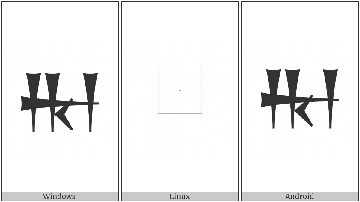 Cuneiform Sign Ri on various operating systems