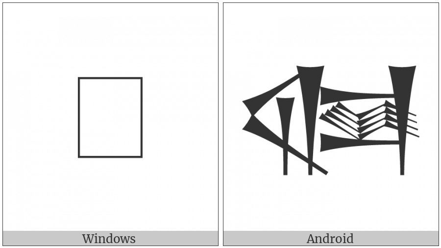 Cuneiform Sign Sag Times Lum on various operating systems