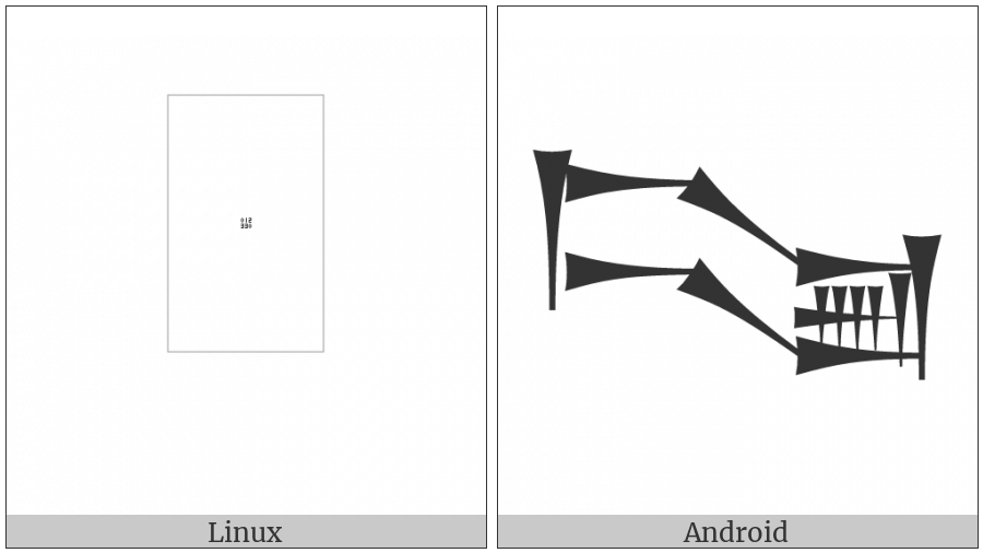 Cuneiform Sign Ur2 Times Nun on various operating systems