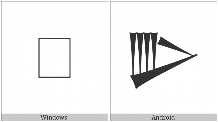 Cuneiform Sign Ur4 on various operating systems