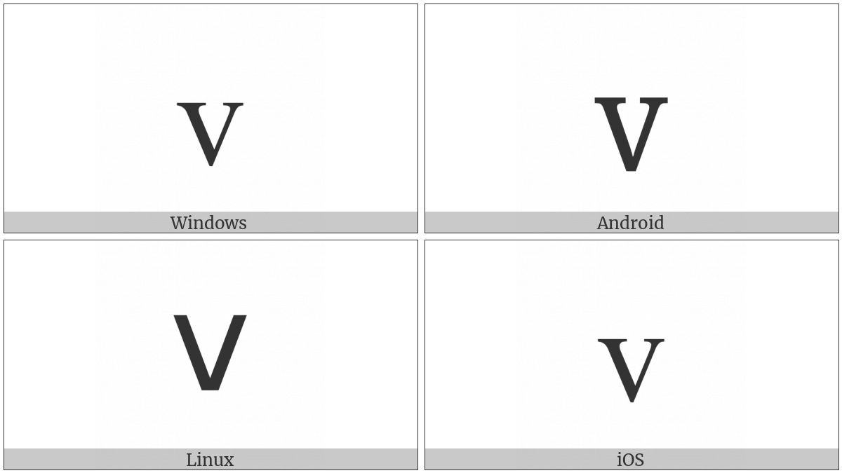 Latin Letter Small Capital V on various operating systems