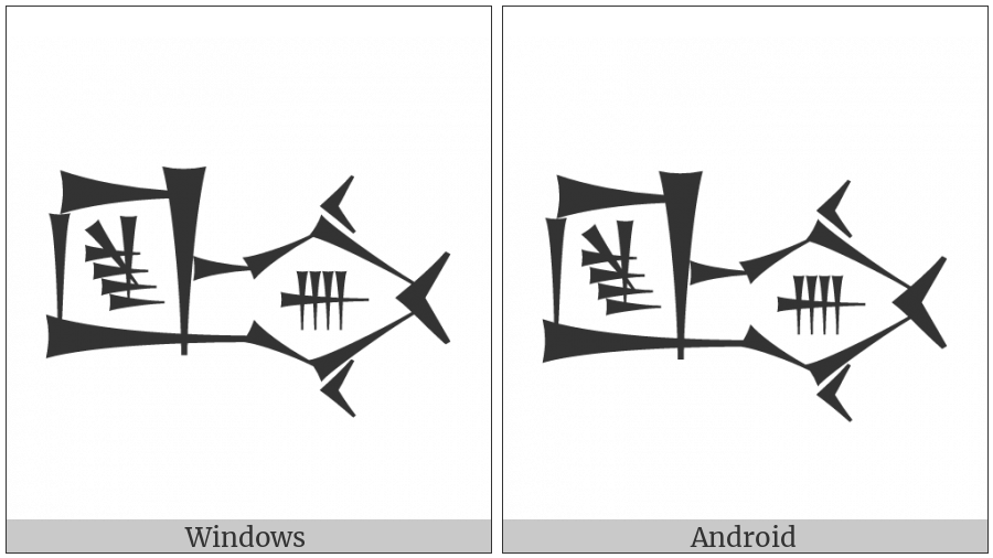 Cuneiform Sign Ushx on various operating systems