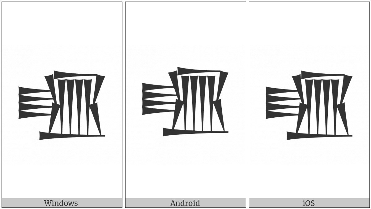 Cuneiform Sign Zag on various operating systems