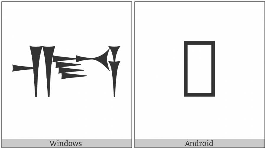 Cuneiform Sign Kap Elamite on various operating systems