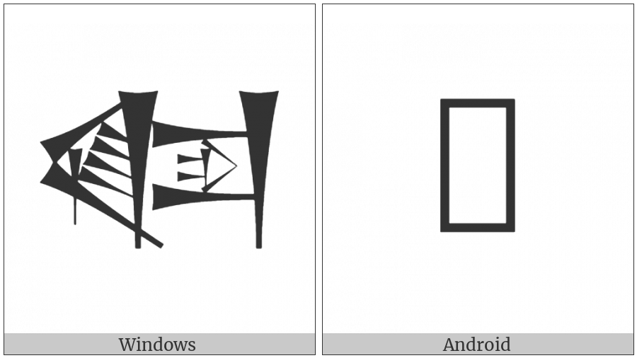 Cuneiform Sign Ka Times Gud on various operating systems