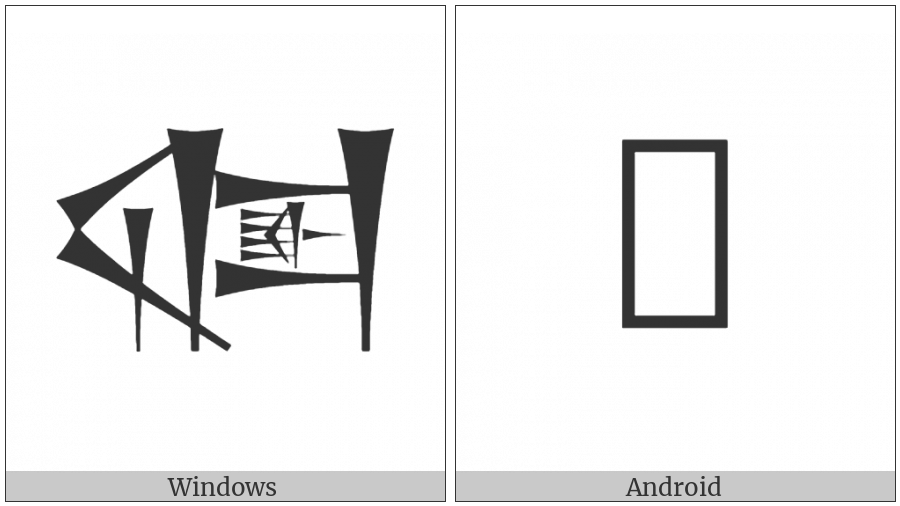 Cuneiform Sign Sag Times Igi Gunu on various operating systems